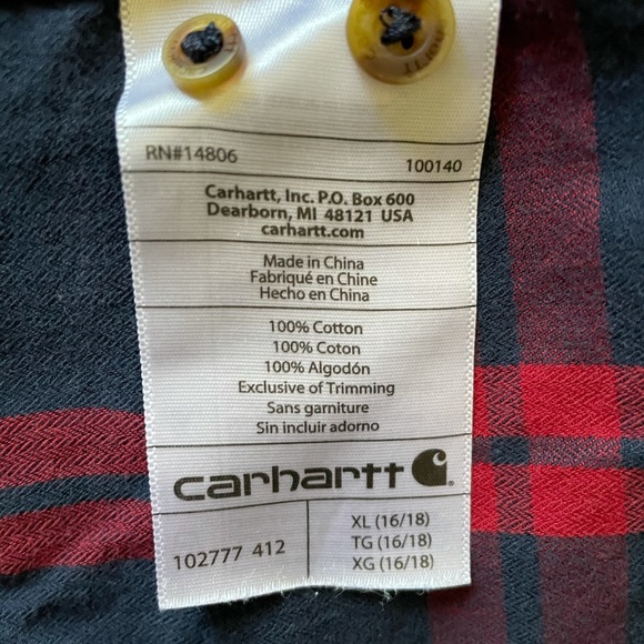 Carharrtt long sleeve plaid button down shirt - Picture 6 of 6